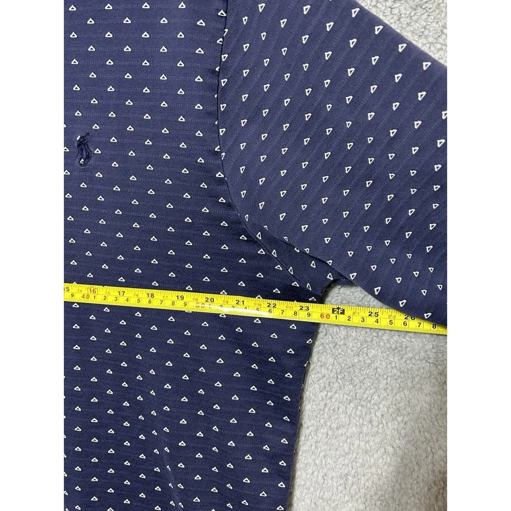 Polo Golf Ralph Lauren Shirt Mens Large Navy Blue Geometric Triangle Pima Cotton